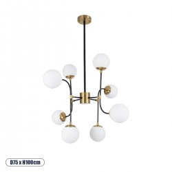 GLOBOSTAR® STARDUST 01649 Vintage Φωτιστικό Οροφής με Ντουί 8 x E27 AC 220-240V IP20 - Μαύρο & Χρυσό - Μ75 x Π75 x Υ100cm GLOBOSTAR® STARDUST 01649 Vintage Φωτιστικό Οροφής με Ντουί 8 x E27 AC 220-240V IP20 - Μαύρο & Χρυσό - Μ75 x Π75 x Υ100cm