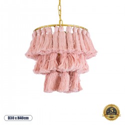 GLOBOSTAR® MISSOULA 02086 Boho Κρεμαστό Φωτιστικό Οροφής με Ντουί 1 x E27 AC 220-240V IP20 - Ροζ & Χρυσό - Μ30 x Π30 x Υ40cm GLOBOSTAR® MISSOULA 02086 Boho Κρεμαστό Φωτιστικό Οροφής με Ντουί 1 x E27 AC 220-240V IP20 - Ροζ & Χρυσό - Μ30 x Π30 x Υ40cm
