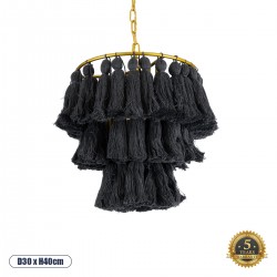 GLOBOSTAR® MISSOULA 02087 Boho Κρεμαστό Φωτιστικό Οροφής με Ντουί 1 x E27 AC 220-240V IP20 - Μαύρο & Χρυσό - Μ30 x Π30 x Υ40cm GLOBOSTAR® MISSOULA 02087 Boho Κρεμαστό Φωτιστικό Οροφής με Ντουί 1 x E27 AC 220-240V IP20 - Μαύρο & Χρυσό - Μ30 x Π30 x Υ40cm