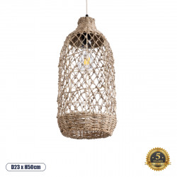 GLOBOSTAR® ECUADOR 02116 Boho Κρεμαστό Φωτιστικό Οροφής με Ντουί 1 x E27 AC 220-240V IP20 - Μπεζ - Μ23 x Π23 x Υ50cm GLOBOSTAR® ECUADOR 02116 Boho Κρεμαστό Φωτιστικό Οροφής με Ντουί 1 x E27 AC 220-240V IP20 - Μπεζ - Μ23 x Π23 x Υ50cm