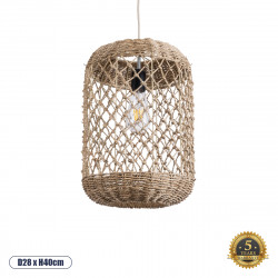 GLOBOSTAR® ECUADOR 02117 Boho Κρεμαστό Φωτιστικό Οροφής με Ντουί 1 x E27 AC 220-240V IP20 - Μπεζ - Μ28 x Π28 x Υ40cm GLOBOSTAR® ECUADOR 02117 Boho Κρεμαστό Φωτιστικό Οροφής με Ντουί 1 x E27 AC 220-240V IP20 - Μπεζ - Μ28 x Π28 x Υ40cm