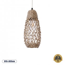 GLOBOSTAR® ECUADOR 02119 Boho Κρεμαστό Φωτιστικό Οροφής με Ντουί 1 x E27 AC 220-240V IP20 - Μπεζ - Μ15 x Π15 x Υ35cm GLOBOSTAR® ECUADOR 02119 Boho Κρεμαστό Φωτιστικό Οροφής με Ντουί 1 x E27 AC 220-240V IP20 - Μπεζ - Μ15 x Π15 x Υ35cm