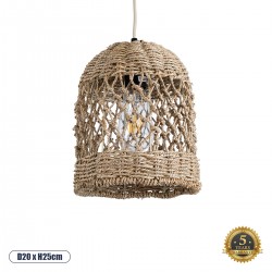 GLOBOSTAR® ECUADOR 02121 Boho Κρεμαστό Φωτιστικό Οροφής με Ντουί 1 x E27 AC 220-240V IP20 - Μπεζ - Μ20 x Π20 x Υ25cm GLOBOSTAR® ECUADOR 02121 Boho Κρεμαστό Φωτιστικό Οροφής με Ντουί 1 x E27 AC 220-240V IP20 - Μπεζ - Μ20 x Π20 x Υ25cm