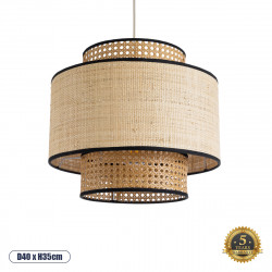 GLOBOSTAR® BRAVADO 02386 Boho Κρεμαστό Φωτιστικό Οροφής με Ντουί 1 x E27 AC 220-240V IP20 - Μπεζ- Μ40 x Π40 x Υ35cm GLOBOSTAR® BRAVADO 02386 Boho Κρεμαστό Φωτιστικό Οροφής με Ντουί 1 x E27 AC 220-240V IP20 - Μπεζ- Μ40 x Π40 x Υ35cm