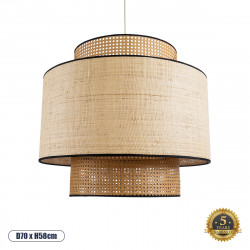GLOBOSTAR® BRAVADO 02387 Boho Κρεμαστό Φωτιστικό Οροφής με Ντουί 1 x E27 AC 220-240V IP20 - Μπεζ - Μ70 x Π70 x Υ58cm GLOBOSTAR® BRAVADO 02387 Boho Κρεμαστό Φωτιστικό Οροφής με Ντουί 1 x E27 AC 220-240V IP20 - Μπεζ - Μ70 x Π70 x Υ58cm