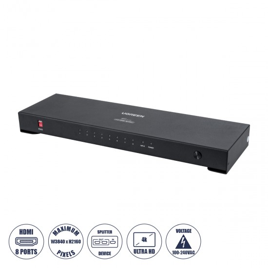 GLOBOSTAR® UGREEN-1x8 41020 Ugreen 1x8 All in One 4K HDMI Signal Splitter για LED Video Controllers - Input Signal W3840 x H2160@60Hz - Είσοδος 1 HDMI σε Έξοδο 8 HDMI - AC 220-240V IP20 - Μ30 x Π9 x Υ3.2cm - 2 Χρόνια Εγγύηση GLOBOSTAR® UGREEN-1x8 41020 Ugreen 1x8 All in One 4K HDMI Signal Splitter για LED Video Controllers - Input Signal W3840 x H2160@60Hz - Είσοδος 1 HDMI σε Έξοδο 8 HDMI - AC 220-240V IP20 - Μ30 x Π9 x Υ3.2cm - 2 Χρόνια Εγγύηση