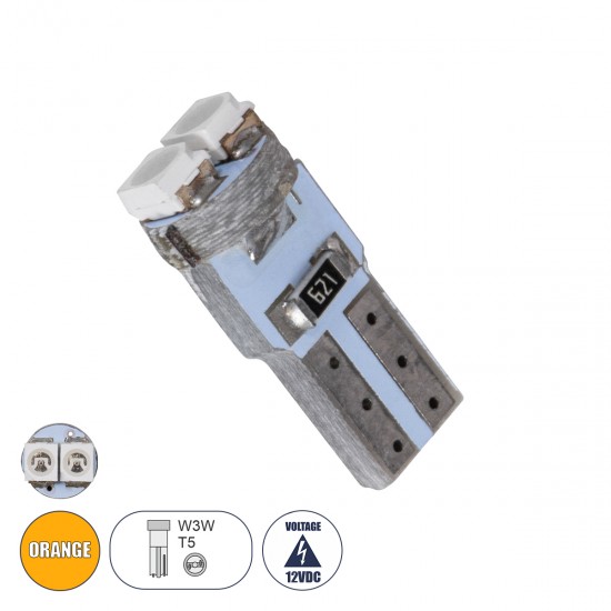 GloboStar® T5 81027 Λάμπα Αυτοκινήτου LED 2xSMD1210 0.6W 72lm 120° DC 12-16V IP20 Φ0.7 x Υ1.7cm Πορτοκαλί GloboStar® T5 81027 Λάμπα Αυτοκινήτου LED 2xSMD1210 0.6W 72lm 120° DC 12-16V IP20 Φ0.7 x Υ1.7cm Πορτοκαλί