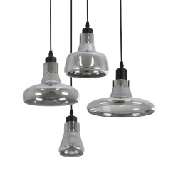 GLOBOSTAR® FEMINE 01011 Μοντέρνο Κρεμαστό Φωτιστικό Οροφής με Ντουί 4 x E27 AC 220-240V IP20 - Γκρι & Μαύρο - Μ70 x Π70 x Y24.5cm - Σετ 4 Τεμαχίων GLOBOSTAR® FEMINE 01011 Μοντέρνο Κρεμαστό Φωτιστικό Οροφής με Ντουί 4 x E27 AC 220-240V IP20 - Γκρι & Μαύρο - Μ70 x Π70 x Y24.5cm - Σετ 4 Τεμαχίων