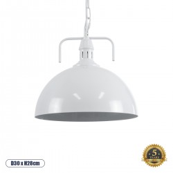 GLOBOSTAR® LARKIN 01174 Vintage Κρεμαστό Φωτιστικό Οροφής με Ντουί 1 x E27 AC 220-240V IP20 - Λευκό - Μ30 x Π30 x Y28cm GLOBOSTAR® LARKIN 01174 Vintage Κρεμαστό Φωτιστικό Οροφής με Ντουί 1 x E27 AC 220-240V IP20 - Λευκό - Μ30 x Π30 x Y28cm