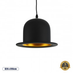 GLOBOSTAR® CHARLO 01214 Vintage Κρεμαστό Φωτιστικό Οροφής με Ντουί 1 x E27 AC 220-240V IP20 - Μαύρο & Χρυσό - Μ26 x Π26 x Υ16cm GLOBOSTAR® CHARLO 01214 Vintage Κρεμαστό Φωτιστικό Οροφής με Ντουί 1 x E27 AC 220-240V IP20 - Μαύρο & Χρυσό - Μ26 x Π26 x Υ16cm