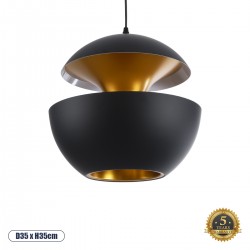 GLOBOSTAR® SEVILLE 01269 Μοντέρνο Κρεμαστό Φωτιστικό Οροφής με Ντουί 1 x E27 AC 220-240V IP20 - Μαύρο & Χρυσό - Μ35 x Π35 x Υ35cm GLOBOSTAR® SEVILLE 01269 Μοντέρνο Κρεμαστό Φωτιστικό Οροφής με Ντουί 1 x E27 AC 220-240V IP20 - Μαύρο & Χρυσό - Μ35 x Π35 x Υ35cm
