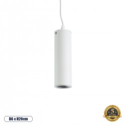 GLOBOSTAR® CANNON 01274 Μοντέρνο Κρεμαστό Φωτιστικό Οροφής με Ντουί 1 x GU10 AC 220-240V IP20 - Λευκό - Μ6 x Π6 x Y20cm GLOBOSTAR® CANNON 01274 Μοντέρνο Κρεμαστό Φωτιστικό Οροφής με Ντουί 1 x GU10 AC 220-240V IP20 - Λευκό - Μ6 x Π6 x Y20cm