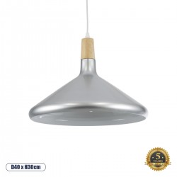 GLOBOSTAR® FELICITA 01276 Μοντέρνο Κρεμαστό Φωτιστικό Οροφής με Ντουί 1 x E27 AC 220-240V IP20 - Ασημί & Μπεζ - Μ40 x Π40 x Y30cm GLOBOSTAR® FELICITA 01276 Μοντέρνο Κρεμαστό Φωτιστικό Οροφής με Ντουί 1 x E27 AC 220-240V IP20 - Ασημί & Μπεζ - Μ40 x Π40 x Y30cm