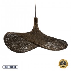 GLOBOSTAR® CUBA 01722 Boho Κρεμαστό Φωτιστικό Οροφής με Ντουί 1 x E27 AC 220-240V IP20 - Καφέ - Μ63 x Π63 x Υ32cm GLOBOSTAR® CUBA 01722 Boho Κρεμαστό Φωτιστικό Οροφής με Ντουί 1 x E27 AC 220-240V IP20 - Καφέ - Μ63 x Π63 x Υ32cm