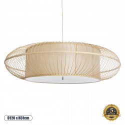 GLOBOSTAR® HIBISCUS 01782 Boho Κρεμαστό Φωτιστικό Οροφής με Ντουί 3 x E27 AC 220-240V IP20 - Μπεζ - Μ120 x Π120 x Y31cm GLOBOSTAR® HIBISCUS 01782 Boho Κρεμαστό Φωτιστικό Οροφής με Ντουί 3 x E27 AC 220-240V IP20 - Μπεζ - Μ120 x Π120 x Y31cm