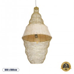 GLOBOSTAR® KENTUCKY 01910 Vintage Κρεμαστό Φωτιστικό Οροφής με Ντουί 1 x E27 AC 220-240V IP20 - Μπεζ - Μ40 x Π40 x Υ80cm GLOBOSTAR® KENTUCKY 01910 Vintage Κρεμαστό Φωτιστικό Οροφής με Ντουί 1 x E27 AC 220-240V IP20 - Μπεζ - Μ40 x Π40 x Υ80cm