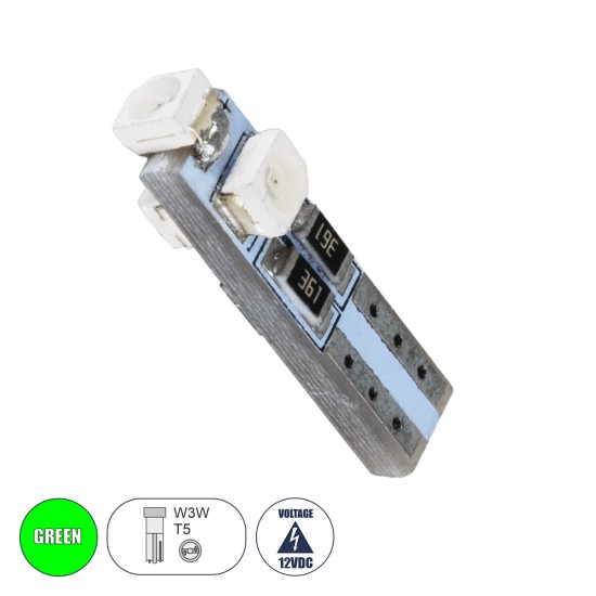 GloboStar® T5 81032 Λάμπα Αυτοκινήτου LED 3xSMD1210 0.48W 18lm 360° DC 12-16V IP20 Φ0.6 x Υ2cm Πράσινο GloboStar® T5 81032 Λάμπα Αυτοκινήτου LED 3xSMD1210 0.48W 18lm 360° DC 12-16V IP20 Φ0.6 x Υ2cm Πράσινο