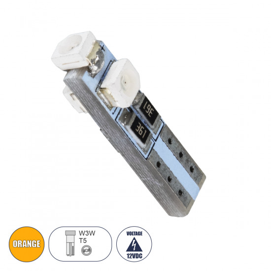 GloboStar® T5 81034 Λάμπα Αυτοκινήτου LED 3xSMD1210 0.48W 18lm 360° DC 12-16V IP20 Φ0.6 x Υ2cm Πορτοκαλί GloboStar® T5 81034 Λάμπα Αυτοκινήτου LED 3xSMD1210 0.48W 18lm 360° DC 12-16V IP20 Φ0.6 x Υ2cm Πορτοκαλί