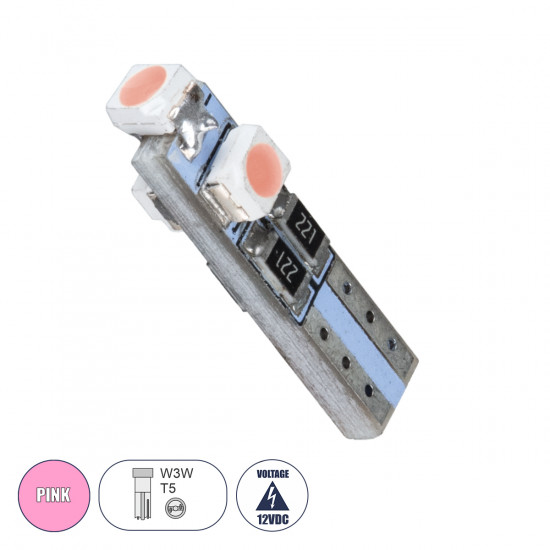 GloboStar® T5 81035 Λάμπα Αυτοκινήτου LED 3xSMD1210 0.48W 18lm 360° DC 12-16V IP20 Φ0.6 x Υ2cm Ροζ GloboStar® T5 81035 Λάμπα Αυτοκινήτου LED 3xSMD1210 0.48W 18lm 360° DC 12-16V IP20 Φ0.6 x Υ2cm Ροζ