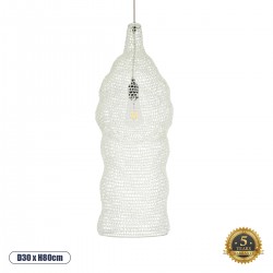 GLOBOSTAR® KENTUCKY 01904 Vintage Κρεμαστό Φωτιστικό Οροφής με Ντουί 1 x E27 AC 220-240V IP20 - Λευκό - Μ30 x Π30 x Y80cm GLOBOSTAR® KENTUCKY 01904 Vintage Κρεμαστό Φωτιστικό Οροφής με Ντουί 1 x E27 AC 220-240V IP20 - Λευκό - Μ30 x Π30 x Y80cm