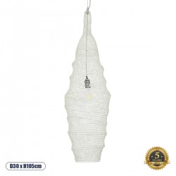 GLOBOSTAR® KENTUCKY 01907 Vintage Κρεμαστό Φωτιστικό Οροφής με Ντουί 1 x E27 AC 220-240V IP20 - Λευκό - Μ30 x Π30 x Y105cm GLOBOSTAR® KENTUCKY 01907 Vintage Κρεμαστό Φωτιστικό Οροφής με Ντουί 1 x E27 AC 220-240V IP20 - Λευκό - Μ30 x Π30 x Y105cm