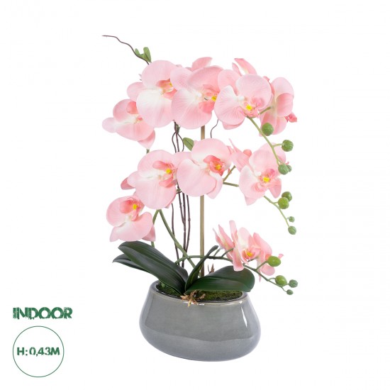 GloboStar® Artificial Garden SALMON PINK ORCHID 21122 Διακοσμητικό Φυτό Ροζ-Πορτοκαλί Ορχιδέα Υ43cm GloboStar® Artificial Garden SALMON PINK ORCHID 21122 Διακοσμητικό Φυτό Ροζ-Πορτοκαλί Ορχιδέα Υ43cm