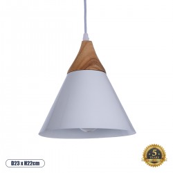 GLOBOSTAR® SHADE 00907 Μοντέρνο Κρεμαστό Φωτιστικό Οροφής με Ντουί 1 x E27 AC 220-240V IP20 - Λευκό & Μπεζ - Μ23 x Π23 x Υ22cm GLOBOSTAR® SHADE 00907 Μοντέρνο Κρεμαστό Φωτιστικό Οροφής με Ντουί 1 x E27 AC 220-240V IP20 - Λευκό & Μπεζ - Μ23 x Π23 x Υ22cm