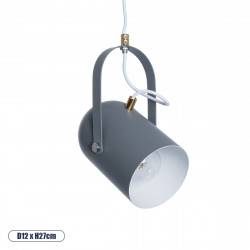 GLOBOSTAR® HAZEL 00925 Μοντέρνο Κρεμαστό Φωτιστικό Οροφής με Ντουί 1 x E27 AC 220-240V IP20 - Γκρι & Χρυσό - Μ12 x Π12 x Υ27cm GLOBOSTAR® HAZEL 00925 Μοντέρνο Κρεμαστό Φωτιστικό Οροφής με Ντουί 1 x E27 AC 220-240V IP20 - Γκρι & Χρυσό - Μ12 x Π12 x Υ27cm
