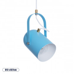 GLOBOSTAR® HAZEL 00927 Μοντέρνο Κρεμαστό Φωτιστικό Οροφής με Ντουί 1 x E27 AC 220-240V IP20 - Γαλάζιο & Χρυσό - Μ12 x Π12 x Υ27cm GLOBOSTAR® HAZEL 00927 Μοντέρνο Κρεμαστό Φωτιστικό Οροφής με Ντουί 1 x E27 AC 220-240V IP20 - Γαλάζιο & Χρυσό - Μ12 x Π12 x Υ27cm
