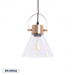 GLOBOSTAR® JAVER 00935 Vintage Κρεμαστό Φωτιστικό Οροφής με Ντουί 1 x E27 AC 220-240V IP20 - Διάφανο & Ροζ Χρυσό - Μ19 x Π19 x Υ25cm GLOBOSTAR® JAVER 00935 Vintage Κρεμαστό Φωτιστικό Οροφής με Ντουί 1 x E27 AC 220-240V IP20 - Διάφανο & Ροζ Χρυσό - Μ19 x Π19 x Υ25cm
