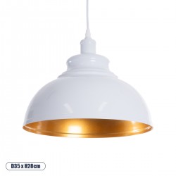 GLOBOSTAR® ANDY 00999 Μοντέρνο Κρεμαστό Φωτιστικό Οροφής με Ντουί 1 x E27 AC 220-240V IP20 - Λευκό & Χρυσό - Μ35 x Π35 x Υ28cm GLOBOSTAR® ANDY 00999 Μοντέρνο Κρεμαστό Φωτιστικό Οροφής με Ντουί 1 x E27 AC 220-240V IP20 - Λευκό & Χρυσό - Μ35 x Π35 x Υ28cm