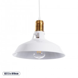 GLOBOSTAR® ANER 01072 Vintage Κρεμαστό Φωτιστικό Οροφής με Ντουί 1 x E27 AC 220-240V IP20 - Λευκό & Χρυσό - Μ27.5 x Π27.5 x Υ19cm GLOBOSTAR® ANER 01072 Vintage Κρεμαστό Φωτιστικό Οροφής με Ντουί 1 x E27 AC 220-240V IP20 - Λευκό & Χρυσό - Μ27.5 x Π27.5 x Υ19cm