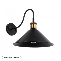 GLOBOSTAR® ANBET 01121 Vintage Φωτιστικό Τοίχου - Απλίκα με Ντουί 1 x E27 AC 220-240V IP20 - Μαύρο & Χρυσό - Μ26 x Π38 x Υ27cm GLOBOSTAR® ANBET 01121 Vintage Φωτιστικό Τοίχου - Απλίκα με Ντουί 1 x E27 AC 220-240V IP20 - Μαύρο & Χρυσό - Μ26 x Π38 x Υ27cm