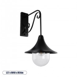 GLOBOSTAR® ANNIEL 01123 Vintage Φωτιστικό Τοίχου - Απλίκα με Ντουί 1 x E27 AC 220-240V IP20 - Μαύρο - Μ27 x Π40 x Υ56cm GLOBOSTAR® ANNIEL 01123 Vintage Φωτιστικό Τοίχου - Απλίκα με Ντουί 1 x E27 AC 220-240V IP20 - Μαύρο - Μ27 x Π40 x Υ56cm