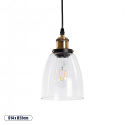 GLOBOSTAR® WICKHAM 01168 Vintage Κρεμαστό Φωτιστικό Οροφής με Ντουί 1 x E27 AC 220-240V IP20 - Χρυσό & Διάφανο - Μ14 x Π14 x Y23cm GLOBOSTAR® WICKHAM 01168 Vintage Κρεμαστό Φωτιστικό Οροφής με Ντουί 1 x E27 AC 220-240V IP20 - Χρυσό & Διάφανο - Μ14 x Π14 x Y23cm