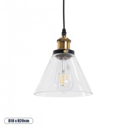 GLOBOSTAR® BINGLEY 01169 Vintage Κρεμαστό Φωτιστικό Οροφής με Ντουί 1 x E27 AC 220-240V IP20 - Διάφανο & Χρυσό - Μ18 x Π18 x Υ20cm GLOBOSTAR® BINGLEY 01169 Vintage Κρεμαστό Φωτιστικό Οροφής με Ντουί 1 x E27 AC 220-240V IP20 - Διάφανο & Χρυσό - Μ18 x Π18 x Υ20cm