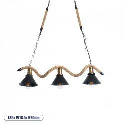 GLOBOSTAR® TYMEN 01189 Boho Κρεμαστό Φωτιστικό Οροφής με Ντουί 3 x E27 AC 220-240V IP20 - Μαύρο & Μπεζ - Μ85 x Π18.5 x Υ20cm GLOBOSTAR® TYMEN 01189 Boho Κρεμαστό Φωτιστικό Οροφής με Ντουί 3 x E27 AC 220-240V IP20 - Μαύρο & Μπεζ - Μ85 x Π18.5 x Υ20cm
