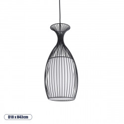 GLOBOSTAR® REA 01196 Μοντέρνο Κρεμαστό Φωτιστικό Οροφής με Ντουί 1 x E27 AC 220-240V IP20 - Μαύρο & Λευκό - Μ18 x Π18 x Υ43cm GLOBOSTAR® REA 01196 Μοντέρνο Κρεμαστό Φωτιστικό Οροφής με Ντουί 1 x E27 AC 220-240V IP20 - Μαύρο & Λευκό - Μ18 x Π18 x Υ43cm