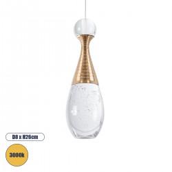 GLOBOSTAR® JADORE 01232 Μοντέρνο Κρεμαστό Φωτιστικό Οροφής LED 5W 400lm 120° AC 220-240V IP20 Θερμό Λευκό 3000K - Lumileds SMD Chip - Χρυσό & Διάφανο - Μ8 x Π8 x Υ26cm - 2 Χρόνια Εγγύηση GLOBOSTAR® JADORE 01232 Μοντέρνο Κρεμαστό Φωτιστικό Οροφής LED 5W 400lm 120° AC 220-240V IP20 Θερμό Λευκό 3000K - Lumileds SMD Chip - Χρυσό & Διάφανο - Μ8 x Π8 x Υ26cm - 2 Χρόνια Εγγύηση