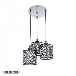 GLOBOSTAR® RAINELDA 01246 Μοντέρνο Κρεμαστό Φωτιστικό Οροφής με Ντουί 3 x E27 AC 220-240V IP20 - Μαύρο & Λευκό - Μ35 x Π35 x Υ110cm GLOBOSTAR® RAINELDA 01246 Μοντέρνο Κρεμαστό Φωτιστικό Οροφής με Ντουί 3 x E27 AC 220-240V IP20 - Μαύρο & Λευκό - Μ35 x Π35 x Υ110cm