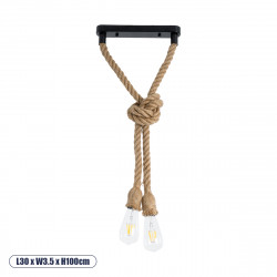 GLOBOSTAR® ROPE 01279 Boho Κρεμαστό Φωτιστικό Οροφής με Ντουί 2 x E27 AC 220-240V IP20 - Μπεζ - Μ30 x Π3.5 x Υ100cm GLOBOSTAR® ROPE 01279 Boho Κρεμαστό Φωτιστικό Οροφής με Ντουί 2 x E27 AC 220-240V IP20 - Μπεζ - Μ30 x Π3.5 x Υ100cm