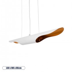 GLOBOSTAR® ESTERINA 01305 Μοντέρνο Κρεμαστό Φωτιστικό Οροφής με Ντουί 2 x E27 AC 220-240V IP20 - Λευκό & Χρυσό - Μ60 x Π6 x Υ6cm GLOBOSTAR® ESTERINA 01305 Μοντέρνο Κρεμαστό Φωτιστικό Οροφής με Ντουί 2 x E27 AC 220-240V IP20 - Λευκό & Χρυσό - Μ60 x Π6 x Υ6cm