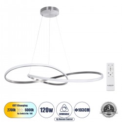 GLOBOSTAR® DEXTER 60919 Μοντέρνο Κρεμαστό Φωτιστικό Οροφής LED 120W 13440lm 300° AC 220-240V IP20 Ρυθμιζόμενο Λευκό CCT με Χειριστήριο από 2700K έως 6000K Dimmable - Lumileds SMD Chip - Νίκελ Βούρτσας - Μ103 x Π103 x Υ30cm - 3 Χρόνια Εγγύηση GLOBOSTAR® DEXTER 60919 Μοντέρνο Κρεμαστό Φωτιστικό Οροφής LED 120W 13440lm 300° AC 220-240V IP20 Ρυθμιζόμενο Λευκό CCT με Χειριστήριο από 2700K έως 6000K Dimmable - Lumileds SMD Chip - Νίκελ Βούρτσας - Μ103 x Π103 x Υ30cm - 3 Χρόνια Εγγύηση