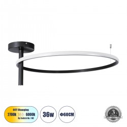 GLOBOSTAR® VERONA 61223 Μοντέρνο Φωτιστικό Οροφής LED 36W 4032lm 360° AC 220-240V IP20 Ρυθμιζόμενο Λευκό CCT με On/Off 2700K/4500K/6000K - Lumileds SMD Chip - Μαύρο Ματ - Μ60 x Π60 x Υ23cm - 3 Χρόνια Εγγύηση GLOBOSTAR® VERONA 61223 Μοντέρνο Φωτιστικό Οροφής LED 36W 4032lm 360° AC 220-240V IP20 Ρυθμιζόμενο Λευκό CCT με On/Off 2700K/4500K/6000K - Lumileds SMD Chip - Μαύρο Ματ - Μ60 x Π60 x Υ23cm - 3 Χρόνια Εγγύηση