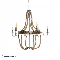 GLOBOSTAR® VICTORIAN 01404 Vintage Κρεμαστό Φωτιστικό Οροφής με Ντουί 6 x E14 AC 220-240V IP20 - Χάλκινο Εφέ Σκουριάς & Μπεζ - Μ85 x Π85 x Υ85cm GLOBOSTAR® VICTORIAN 01404 Vintage Κρεμαστό Φωτιστικό Οροφής με Ντουί 6 x E14 AC 220-240V IP20 - Χάλκινο Εφέ Σκουριάς & Μπεζ - Μ85 x Π85 x Υ85cm