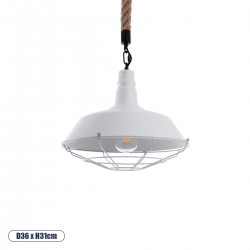 GLOBOSTAR® CRANE 01409 Vintage Κρεμαστό Φωτιστικό Οροφής με Ντουί 1 x E27 AC 220-240V IP20 - Λευκό & Μπεζ - Μ36 x Π36 x Υ31cm GLOBOSTAR® CRANE 01409 Vintage Κρεμαστό Φωτιστικό Οροφής με Ντουί 1 x E27 AC 220-240V IP20 - Λευκό & Μπεζ - Μ36 x Π36 x Υ31cm