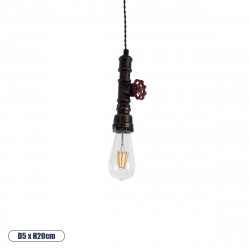 GLOBOSTAR® SPIGOT 01414 Vintage Κρεμαστό Φωτιστικό Οροφής με Ντουί 1 x E27 AC 220-240V IP20 - Καφέ & Κόκκινο - Μ5 x Π5 x Y20cm GLOBOSTAR® SPIGOT 01414 Vintage Κρεμαστό Φωτιστικό Οροφής με Ντουί 1 x E27 AC 220-240V IP20 - Καφέ & Κόκκινο - Μ5 x Π5 x Y20cm