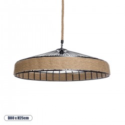 GLOBOSTAR® SAHARA 01416 Boho Κρεμαστό Φωτιστικό Οροφής με Ντουί 1 x E27 AC 220-240V IP20 - Μπεζ & Μαύρο - Μ80 x Π80 x Y25cm GLOBOSTAR® SAHARA 01416 Boho Κρεμαστό Φωτιστικό Οροφής με Ντουί 1 x E27 AC 220-240V IP20 - Μπεζ & Μαύρο - Μ80 x Π80 x Y25cm