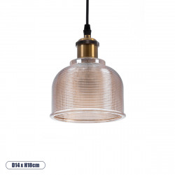 GLOBOSTAR® SEGRETO 01448 Vintage Κρεμαστό Φωτιστικό Οροφής με Ντουί 1 x E27 AC 220-240V IP20 - Διάφανο & Χρυσό - Μ14 x Π14 x Υ18cm GLOBOSTAR® SEGRETO 01448 Vintage Κρεμαστό Φωτιστικό Οροφής με Ντουί 1 x E27 AC 220-240V IP20 - Διάφανο & Χρυσό - Μ14 x Π14 x Υ18cm