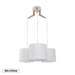 GLOBOSTAR® RAMSON 01526 Μοντέρνο Κρεμαστό Φωτιστικό Οροφής με Ντουί 3 x E27 AC 220-240V IP20 - Λευκό & Μπεζ - Μ65 x Π65 x Υ20cm GLOBOSTAR® RAMSON 01526 Μοντέρνο Κρεμαστό Φωτιστικό Οροφής με Ντουί 3 x E27 AC 220-240V IP20 - Λευκό & Μπεζ - Μ65 x Π65 x Υ20cm